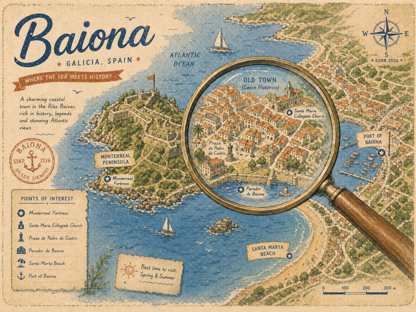 Mapa de Baiona